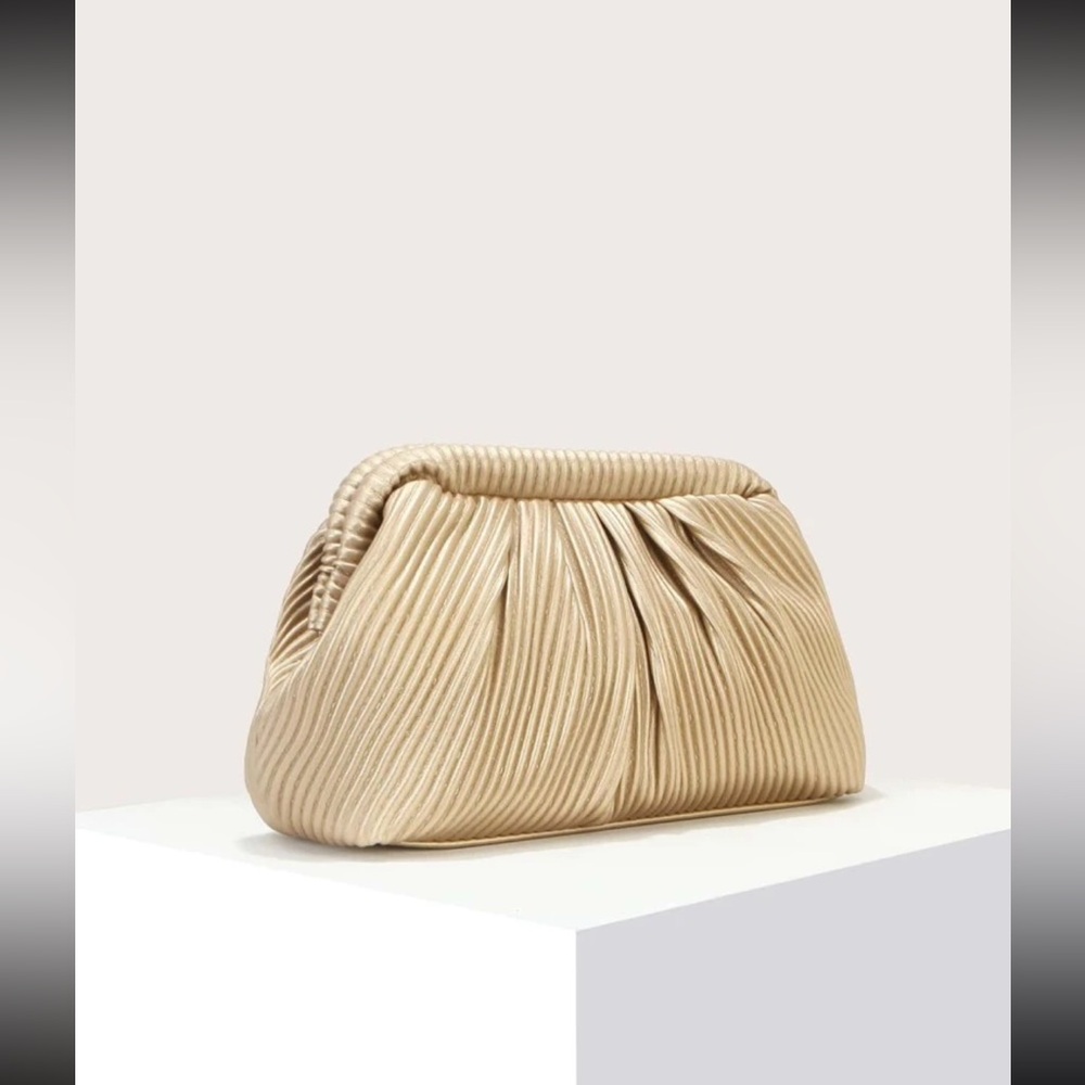 Gold Ruched Bag - Picture 2 of 10